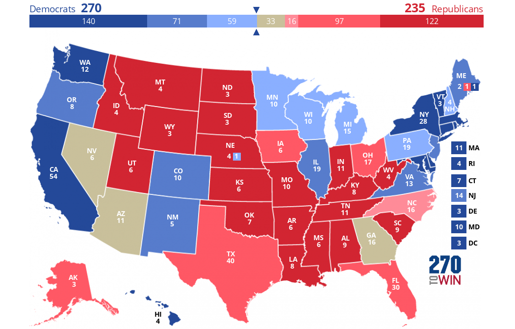 270toWin - 2024 Presidential Election Interactive Map